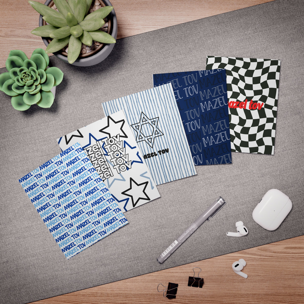 Mazel Tov! Bar Mitzvah Cards (5-Pack)