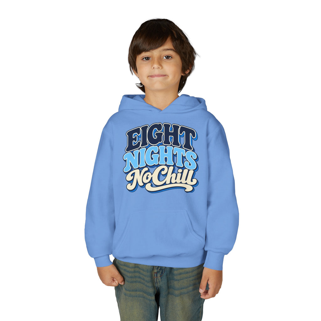 8 Nights No Chill Hanukkah Youth Heavy Blend Hooded Sweatshirt
