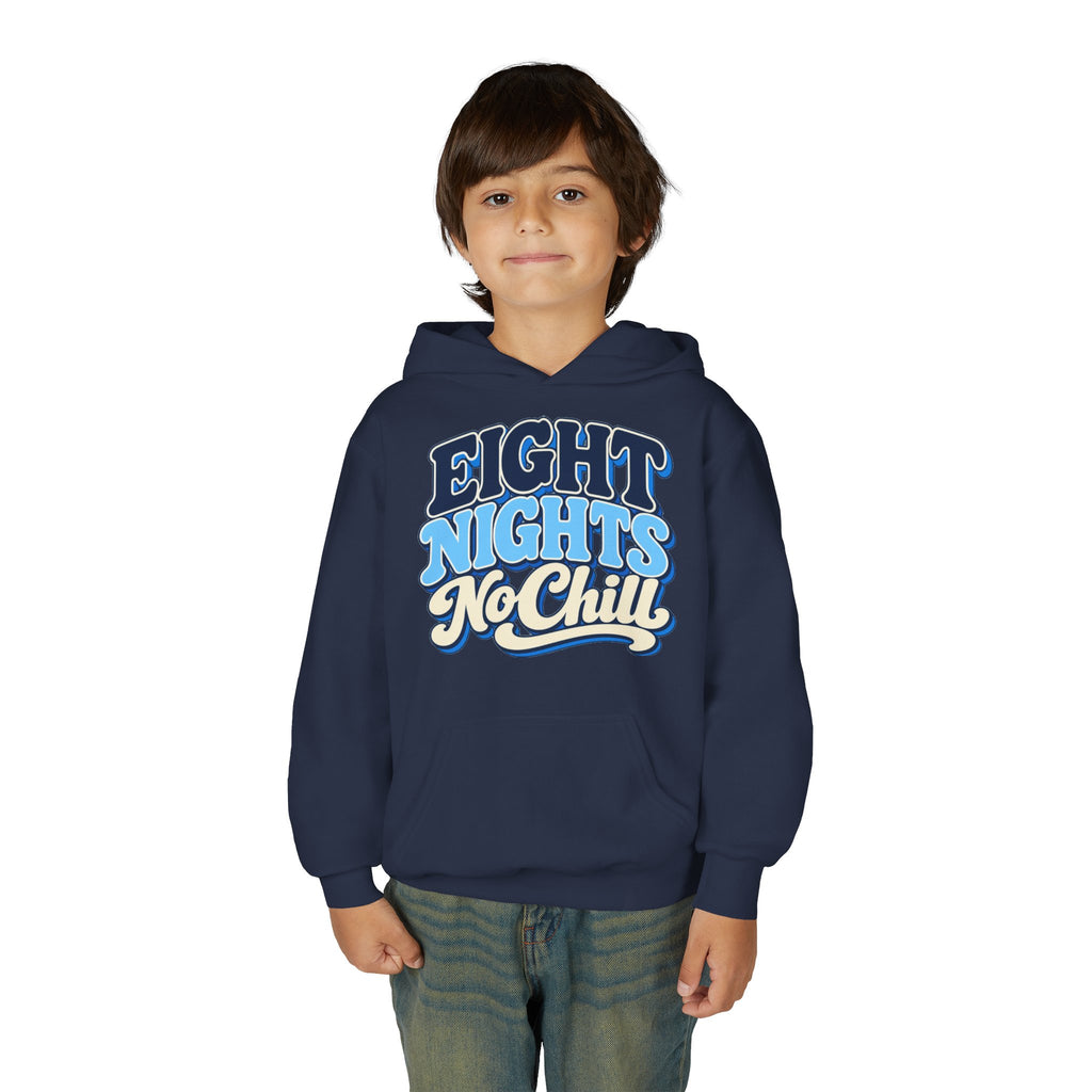 8 Nights No Chill Hanukkah Youth Heavy Blend Hooded Sweatshirt