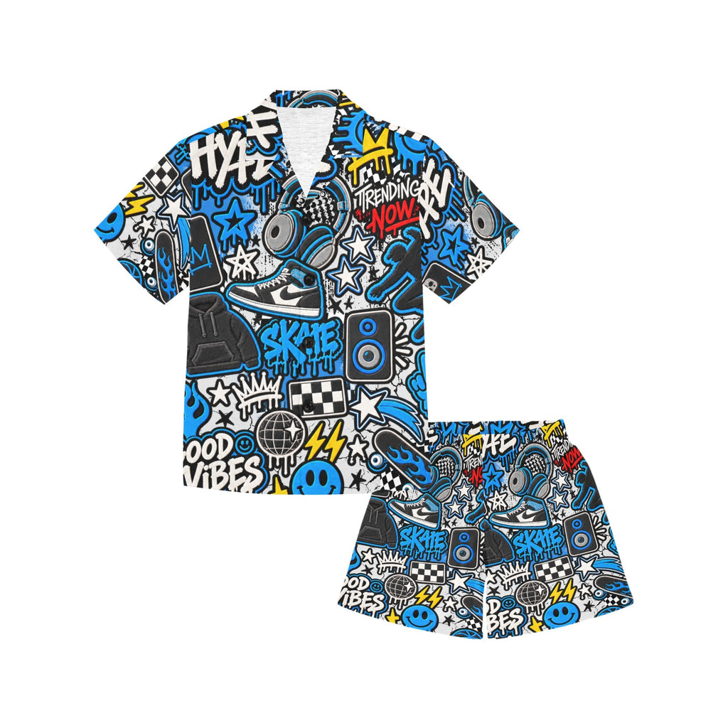 Hype Big Boys' V-Neck Short Pajama Set