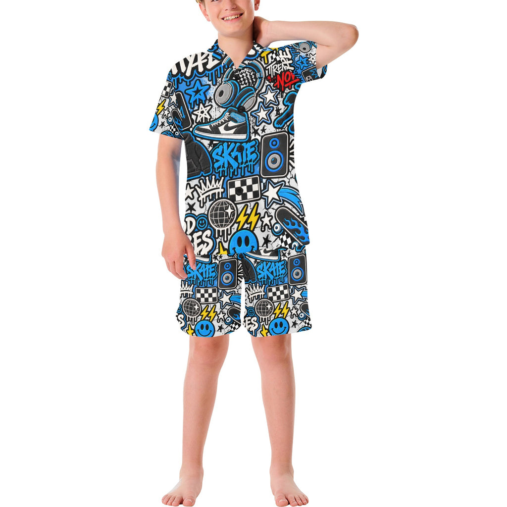 Hype Big Boys' V-Neck Short Pajama Set