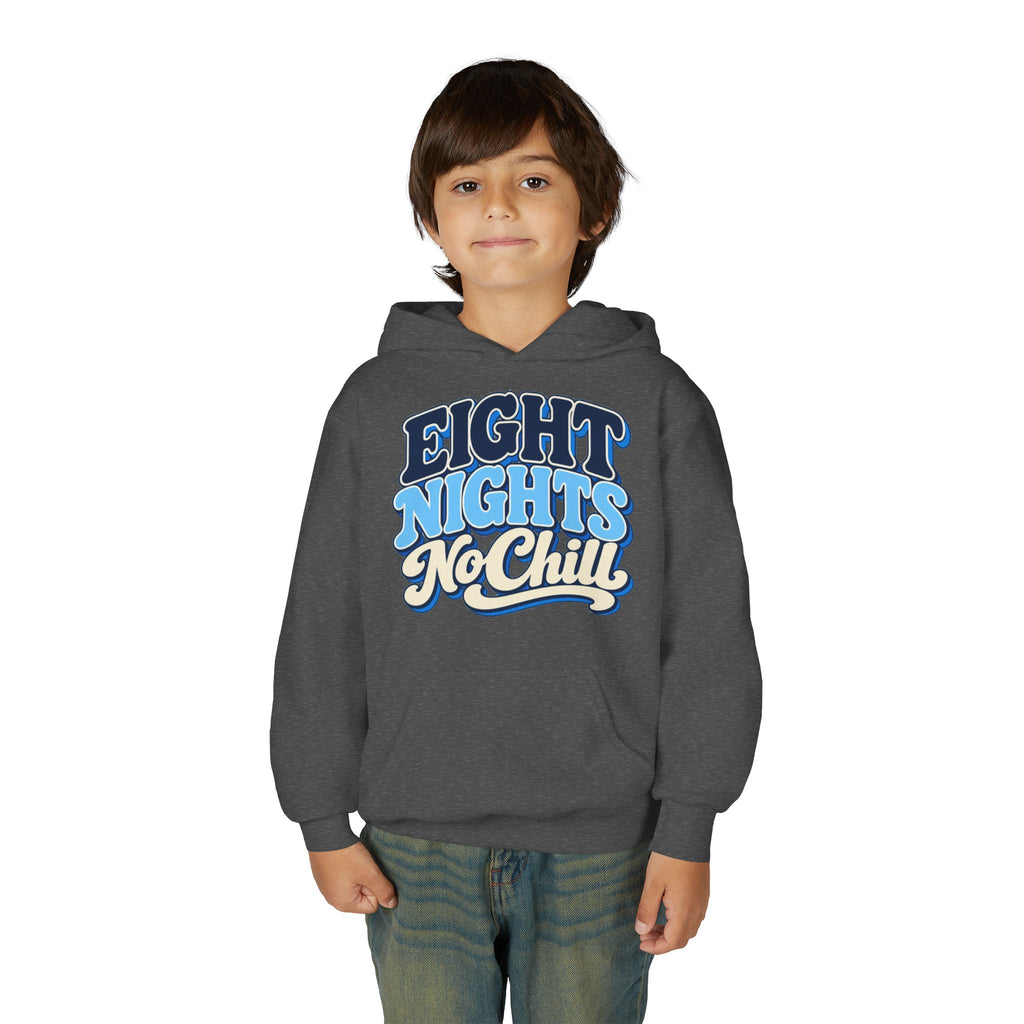 8 Nights No Chill Hanukkah Youth Heavy Blend Hooded Sweatshirt