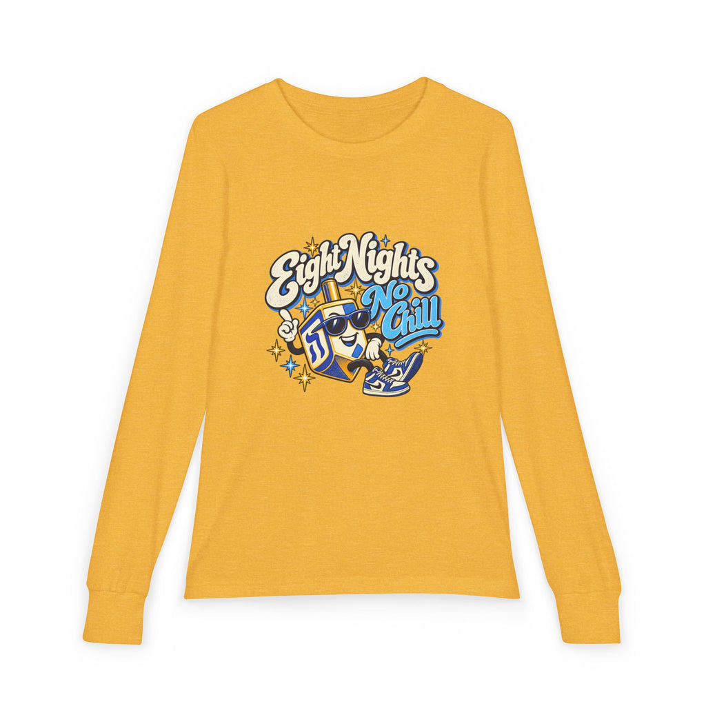 8 Nights No Chill Hanukkah Youth Jersey Long Sleeve Tee