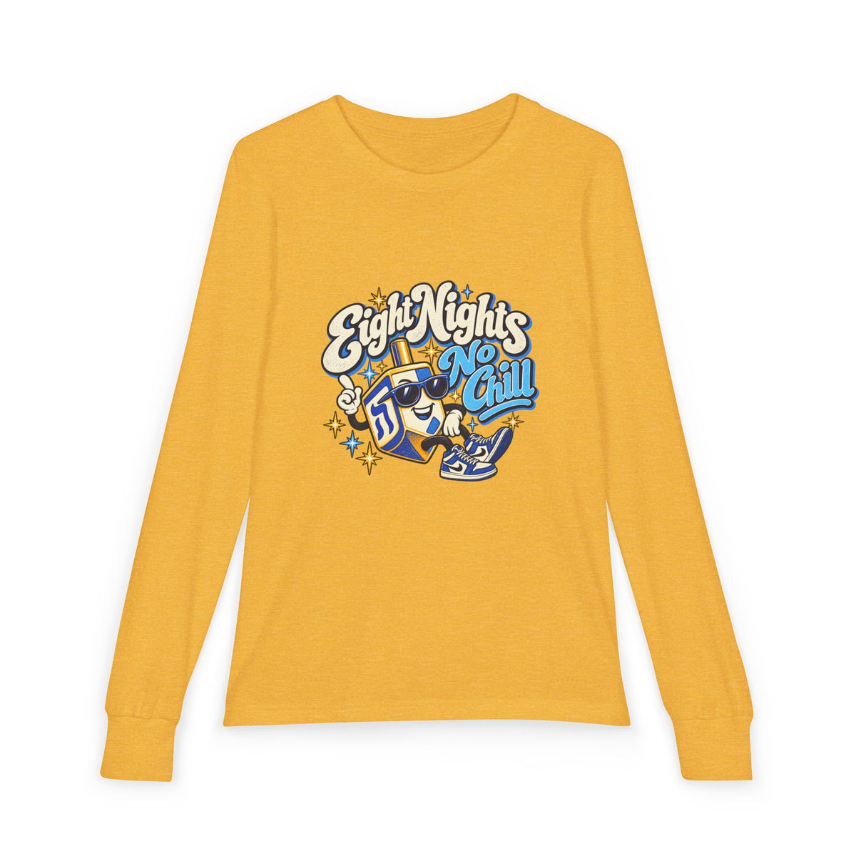 8 Nights No Chill Hanukkah Youth Jersey Long Sleeve Tee