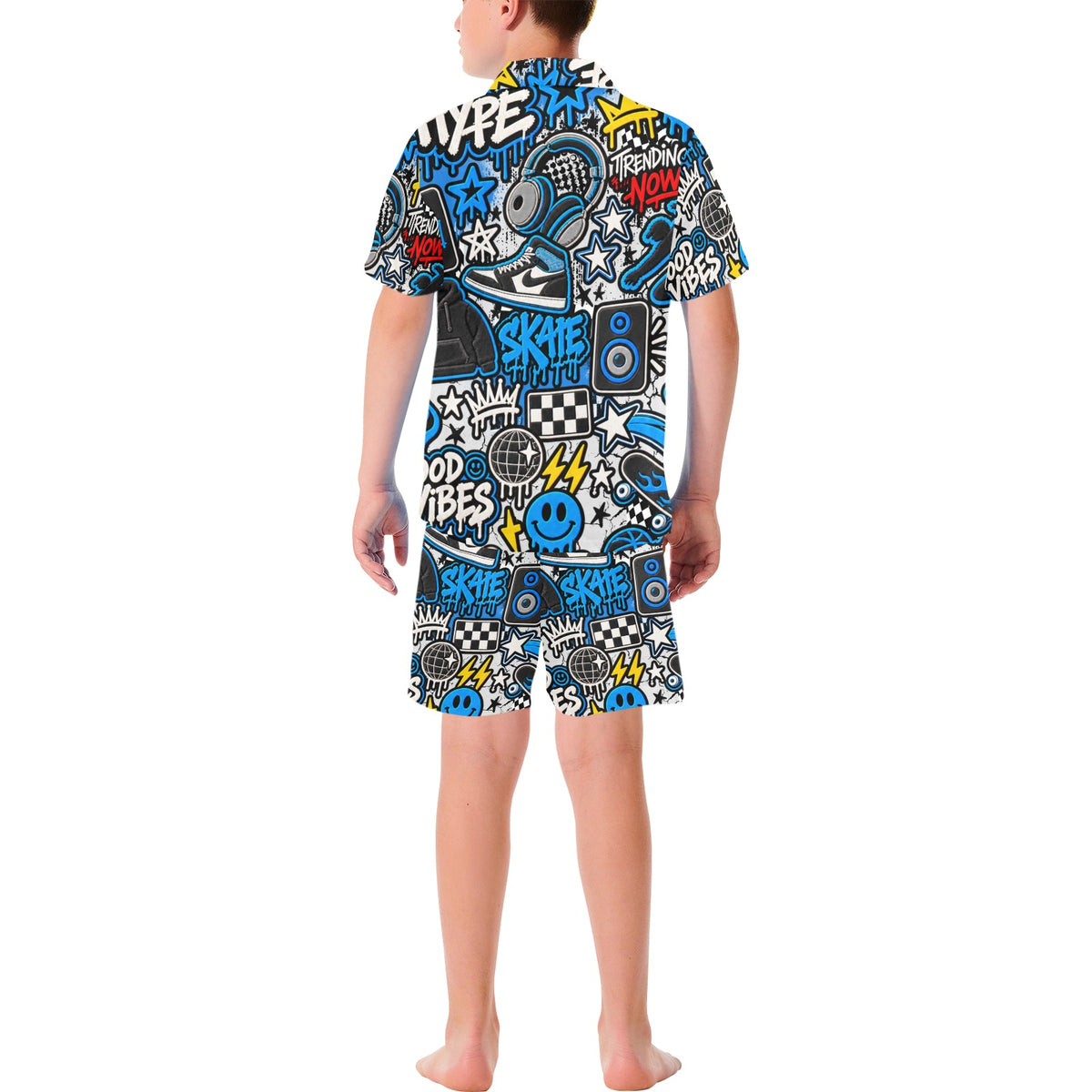 Hype Big Boys' V-Neck Short Pajama Set