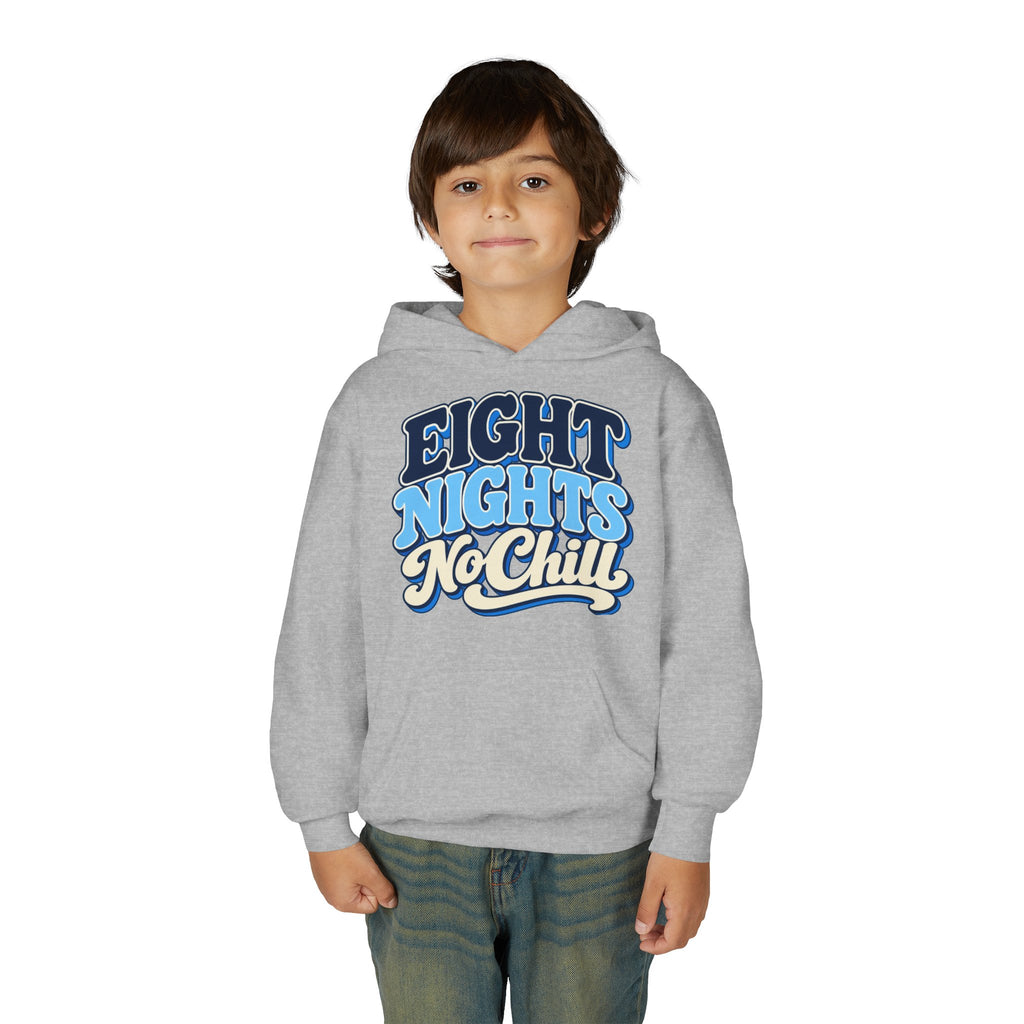 8 Nights No Chill Hanukkah Youth Heavy Blend Hooded Sweatshirt