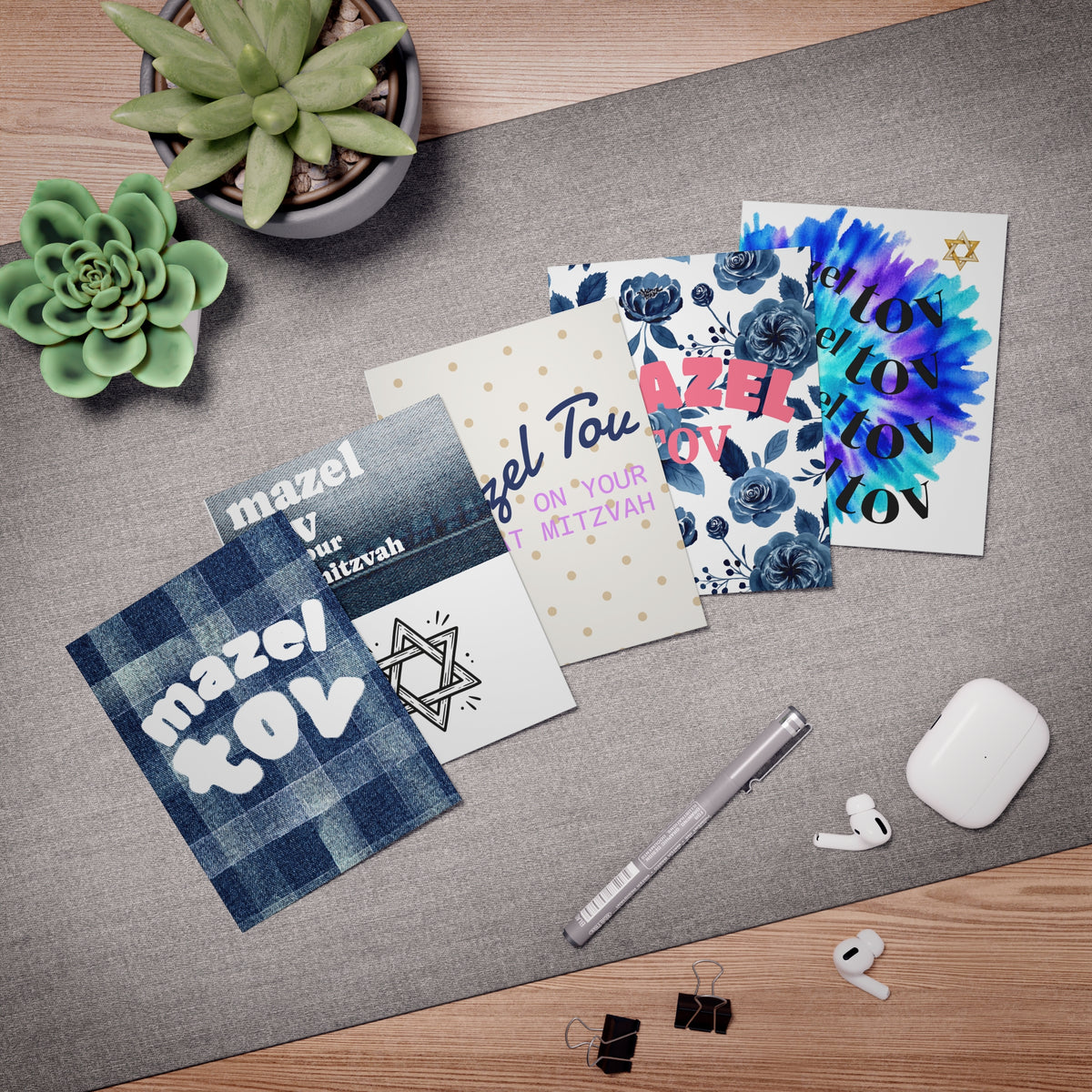 Mitzvah Greeting Cards (Variety 5-Pack)
