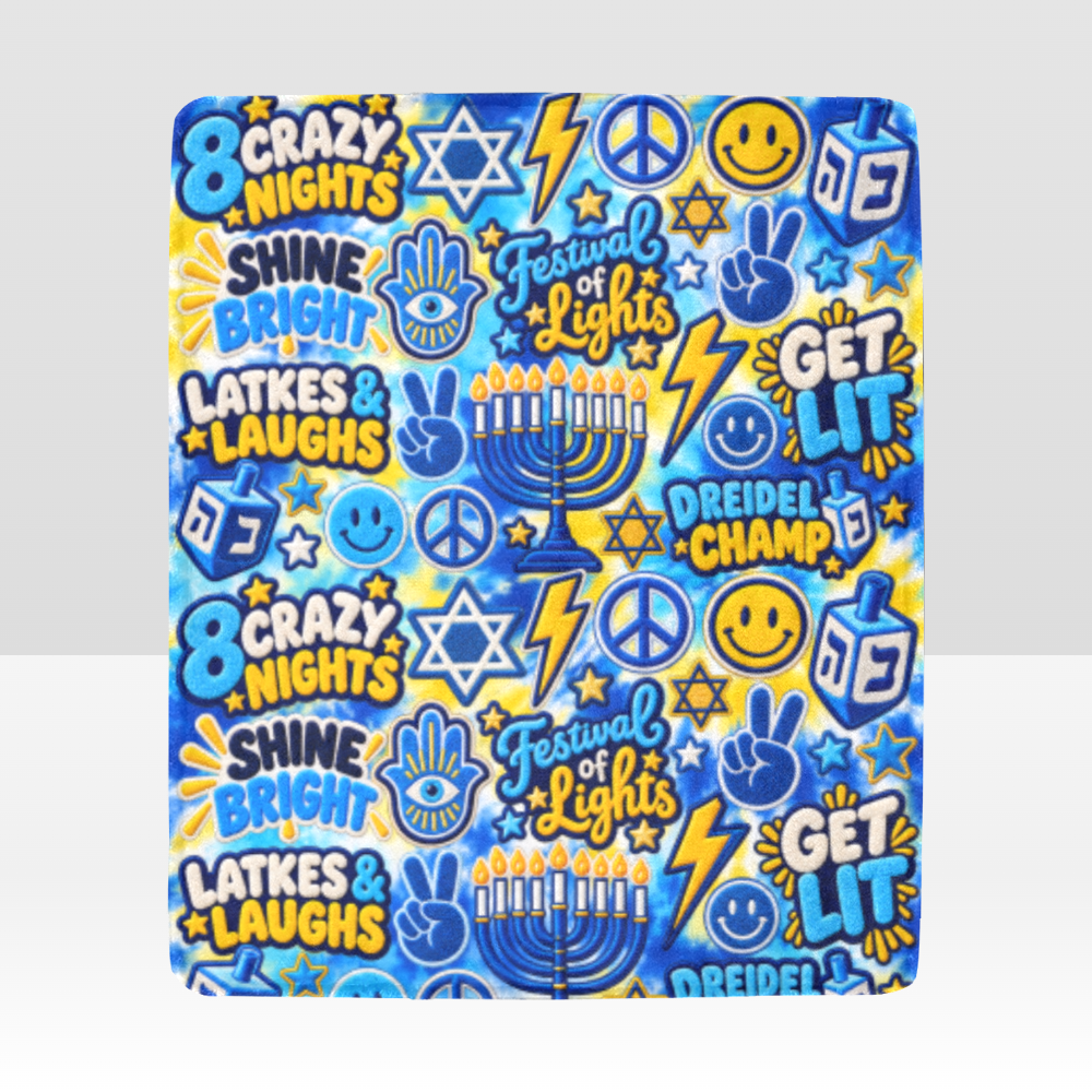 Plush Hanukkah Throw Blanket