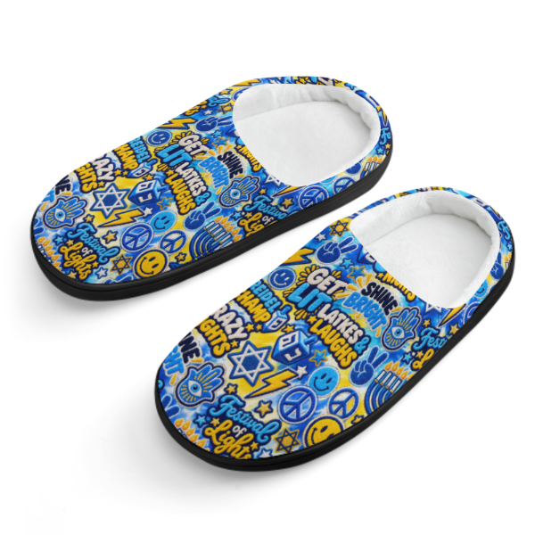 Kid's Hanukkah Cotton Slippers
