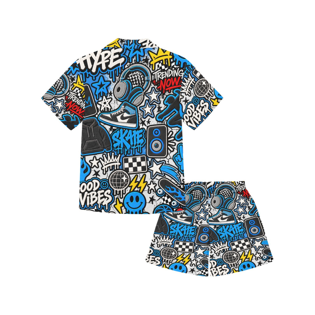 Hype Big Boys' V-Neck Short Pajama Set