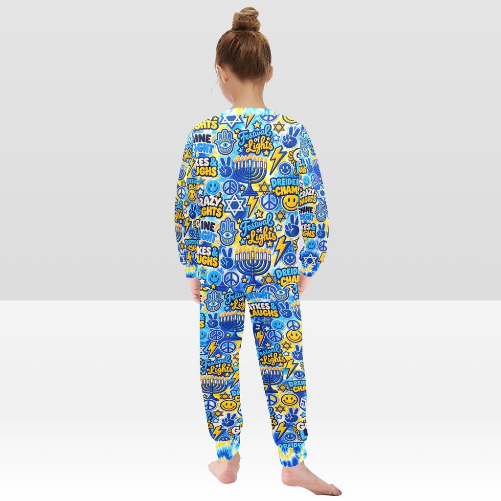 Hanukkah Crew Neck Long Sleeve Pajama Set