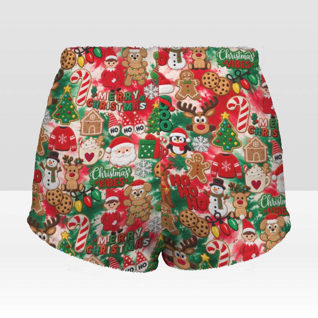 Christmas Plush Pajama Shorts