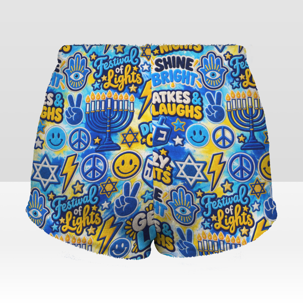 Hanukkah Plush Pajama Shorts