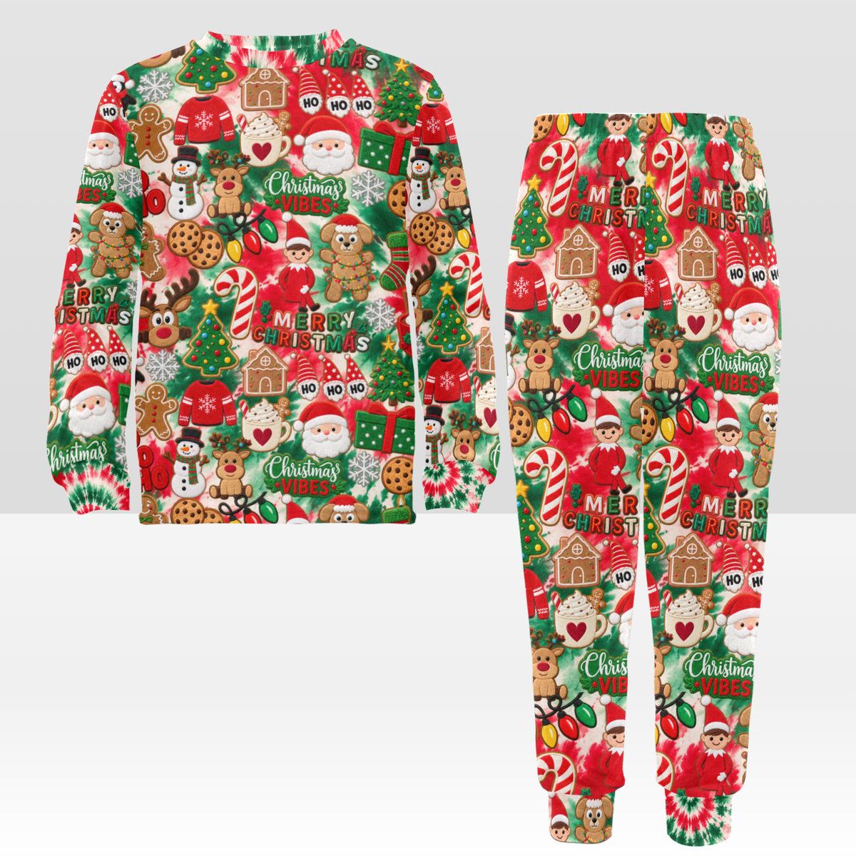 Christmas Crew Neck Long Sleeve Pajama Set
